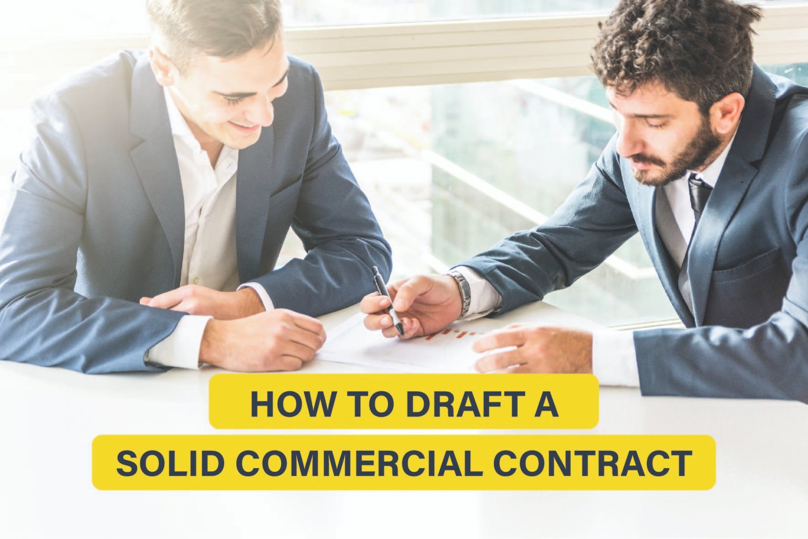 Steps to draft a solid commercial contract, covering terms, deliverables, payments, confidentiality, and dispute resolution.