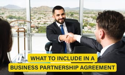 Key elements in a business partnership agreement include capital contributions, decision-making, and dispute resolution.