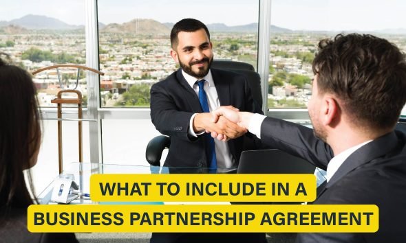 Key elements in a business partnership agreement include capital contributions, decision-making, and dispute resolution.